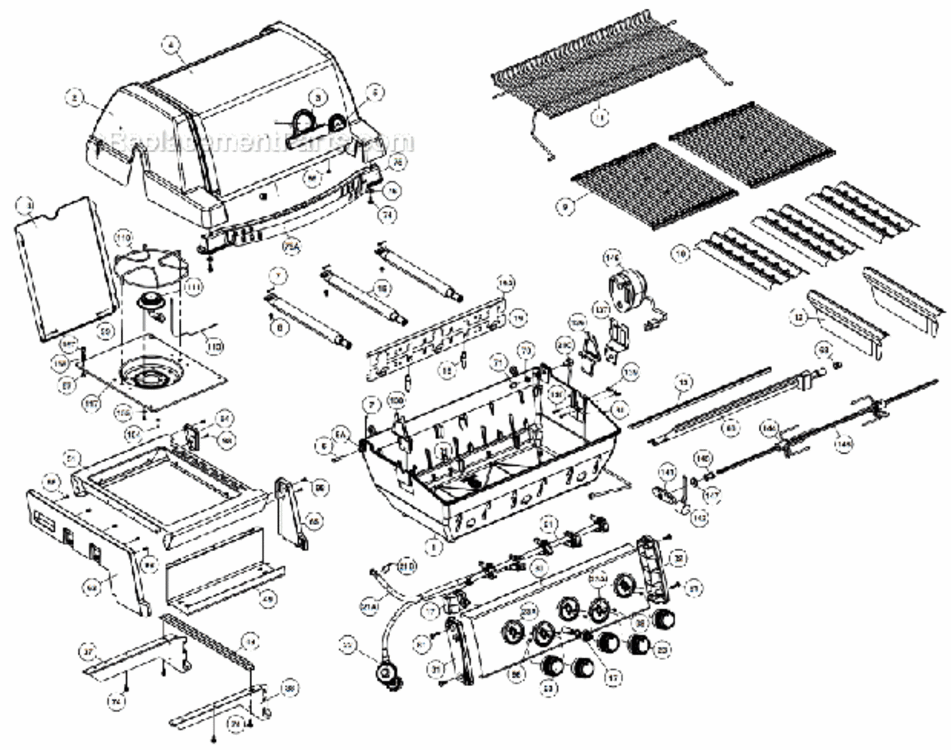 Page A Diagram and Parts List for  Broil King Grill